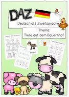 Vorschau - Arbeitsblätter - Deutsch als Zweitsprache (DAZ) - Tiere auf dem Bauernhof - Deckblatt
