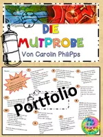 Vorschau - Arbeitsblätter - Die Mutprobe von Carolin Philipps - Eine Portfolioarbeit - Deckblatt