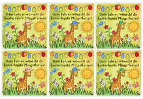 Vorschau - Bildkarten - Grußkarte für die Pfingstferien (für Giraffenklassen) - Seite 2