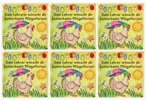 Vorschau - Bildkarten - Grußkarte für die Pfingstferien (für Hühnerklassen) - Seite 2