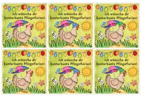 Vorschau - Bildkarten - Grußkarte für die Pfingstferien (für Hühnerklassen) - Seite 3