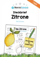 Vorschau - Arbeitsblätter - Steckbrief Zitrone - Deckblatt