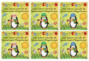 Vorschau - Bildkarten - Grußkarte für die Pfingstferien (für Pinguinklassen) - Seite 2