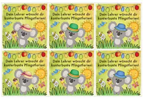 Vorschau - Bildkarten - Grußkarte für die Pfingstferien (für Koalaklassen) - Seite 2