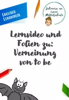 Vorschau - Präsentationen/Tafelbilder - Lernvideo und Folien zur Verneinung von to be - Deckblatt