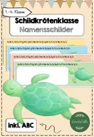 Vorschau - Fördermaterial/Inklusion - Schildkrötenklasse Namensschilder inkl. ABC - Deckblatt