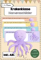 Vorschau - Fördermaterial/Inklusion - Krakenklasse Namensschilder inkl. ABC - Deckblatt