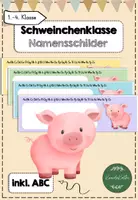 Vorschau - Fördermaterial/Inklusion - Schweinchenklasse Namensschilder inkl. ABC - Deckblatt