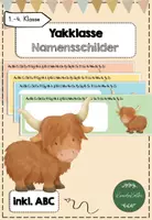 Vorschau - Fördermaterial/Inklusion - Yakklasse Namensschilder inkl. ABC - Deckblatt