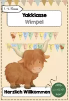 Vorschau - Bildkarten - Yakklasse Wimpel "Herzlich Willkommen" - Deckblatt