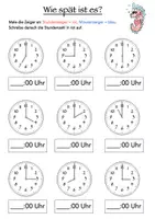 Vorschau - Stundenentwürfe - Uhr - Einführung Klasse 1 (Volle Stunden) - Seite 1