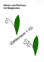 Vorschau - Arbeitsblätter - Zählen (und Rechnen) 1-10 mit Maiglocken - Deckblatt