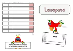 Vorschau - Arbeitsblätter - Milos Lesepass (doppelseitig, Klasse 1/2) - Seite 2