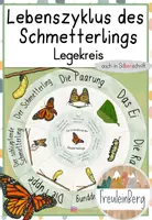Vorschau - Mal- und Bastelvorlagen - Legekreis - Entwicklung des Schmetterlings - Lebenszyklus - Deckblatt