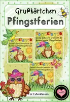 Vorschau - Bildkarten - Grußkarte für die Pfingstferien (für Eulenklassen) - Deckblatt