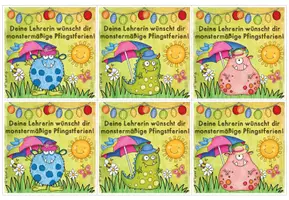 Vorschau - Bildkarten - Grußkarte für die Pfingstferien (im Monsterdesign) - Seite 1