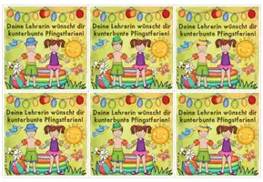 Vorschau - Bildkarten - Grußkarte für die Pfingstferien - Seite 1