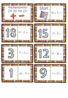 Vorschau - Spiele - Bundle: Rechen- Domino Addition & Subtraktion im ZR 20 mit ZÜ - Deckblatt