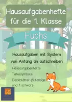 Vorschau - Anderer Materialtyp - Hausaufgabenheft mit System 1. Klasse Fuchs Fuchsklasse - Deckblatt