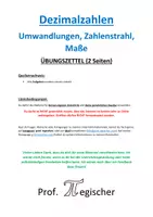 Vorschau - Arbeitsblätter - Übungszettel: Dezimalzahlen BASICS (mit Lösungen) - Deckblatt