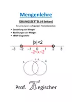 Vorschau - Arbeitsblätter - Übungszettel: Mengenlehre (Darstellungen, Beziehungen, Verknüpfungen) - mit Lösungen - Deckblatt