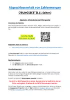 Vorschau - Arbeitsblätter - Übungszettel: Abgeschlossenheit von Zahlenmengen (mit Lösungen) - Deckblatt