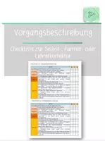 Vorschau - Arbeitsblätter - Checkliste Vorgangsbeschreibung - Deckblatt