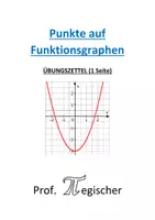 Vorschau - Arbeitsblätter - Übungszettel: Punkte auf einem Funktionsgraphen (mit Lösungen) - Deckblatt
