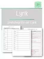 Vorschau - Arbeitsblätter - Grundbegriffe Lyrik: Arbeitsblatt - Deckblatt