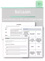 Vorschau - Arbeitsblätter - Balladen: Grundwissen zu Textgattungen auf zwei Niveaus - Deckblatt