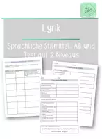 Vorschau - Arbeitsblätter - Sprachliche Stilmittel: Arbeitsblatt zu "Augen in der Großstadt" und Test auf zwei Niveaus - Deckblatt