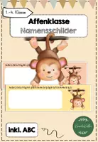 Vorschau - Anderer Materialtyp - Affenklasse Namensschilder inkl. ABC - Deckblatt