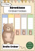Vorschau - Mal- und Bastelvorlagen - Bärenklasse Ordnerrücken - Deckblatt