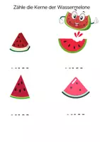 Vorschau - Arbeitsblätter - Zählen üben mit Citrullus der Wassermelone - Seite 1