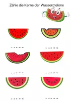 Vorschau - Arbeitsblätter - Zählen üben mit Citrullus der Wassermelone - Seite 3