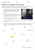 Vorschau - Arbeitsblätter - KOSTENLOS Aufgaben zur geradlinigen Lichtausbreitung (Lichtstrahl, Lichtbündel, Streuung, Transmission, Absorption, Reflexion, Optik) - Deckblatt