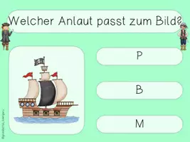 Vorschau - Fördermaterial/Inklusion - interaktives Lesequiz Anlaute BEI DEN PIRATEN interaktives Pdf - Seite 2