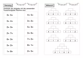 Vorschau - Arbeitsblätter - Wochenhausaufgabe Mathe Zahlenraum 10 - Seite 2