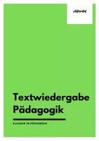 Vorschau - Arbeitsblätter - Textwiedergabe in Pädagogik mit Video erklärt - Deckblatt