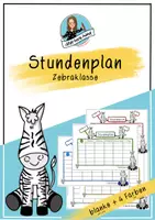 Vorschau - Mal- und Bastelvorlagen - stift.herz.hand - Zebraklasse Stundenplan in 5 Varianten - Deckblatt