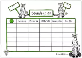 Vorschau - Mal- und Bastelvorlagen - stift.herz.hand - Zebraklasse Stundenplan in 5 Varianten - Seite 3
