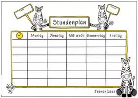 Vorschau - Mal- und Bastelvorlagen - stift.herz.hand - Zebraklasse Stundenplan in 5 Varianten - Seite 2
