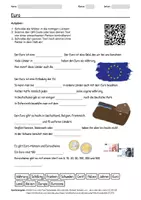 Vorschau - Arbeitsblätter - Arbeitsblatt zum Thema "Euro" + Onlineübung & MP3 + Infografik - Deckblatt
