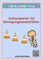 Vorschau - Stationenlernen - Aufgabenkarten für Stationstraining & Bewegungslandschaften - Deckblatt