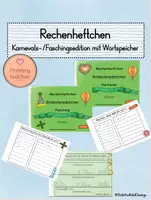 Vorschau - Unterrichtsreihen - Rechenheftchen - Karnevals-/Faschingsedition mit Wortspeicher - Deckblatt