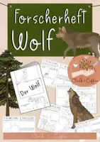 Vorschau - Arbeitsblätter - Wolf Forscherheft - Selbstlernheft rund um den Wolf als Wildtier - Deckblatt