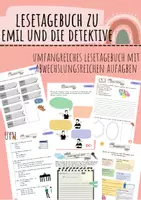 Vorschau - Arbeitsblätter - Lesetagebuch: Emil und die Detektive (selbstständiges Arbeiten) mit Lösung - Deckblatt