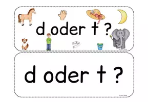 Vorschau - Präsentationen/Tafelbilder - Tafelmaterial Rechtschreibung d oder t ? (Wort-Bild-Karten) - Seite 2