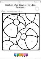 Vorschau - Arbeitsblätter - Rechenmalblätter Sommer Klasse 1 | Mathe ZR 20 - Seite 2