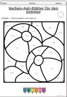 Vorschau - Arbeitsblätter - Rechenmalblätter Sommer Klasse 1 | Mathe ZR 20 - Seite 3